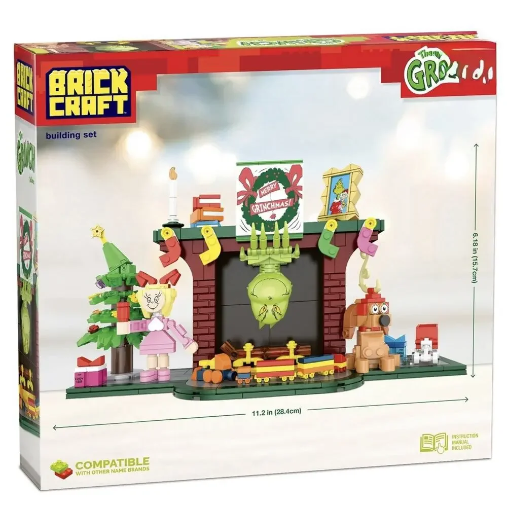 Brickcraft The Grinch Grinchmas Eve Fireplace Building Kit, 547 Pieces, Holiday